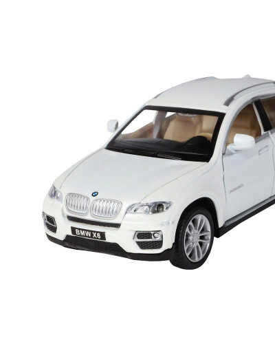 Машина "АВТОПАНОРАМА" BMW X6, белый, 1/32 , свет, звук, инерция, в/к 17,5*13,5*9 см