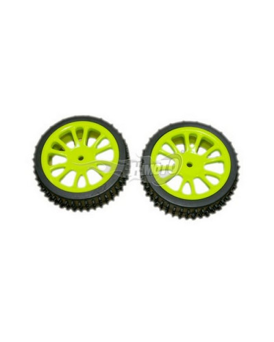 Комплект передних колес в сборе, желтые, для багги Himoto масштаба 1/16, 2шт.