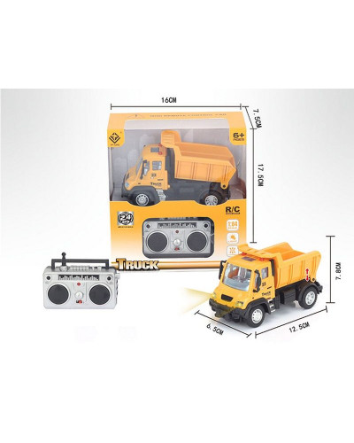 Р/У Самосвал малый желтый YP Toys 6163J3, 13 см, свет, 2.4G 1/64 RTR