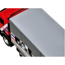 Машина "АВТОПАНОРАМА" Volvo, красный, 1/50, свет, звук, в/к 28*14*10 см