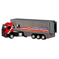 Машина "АВТОПАНОРАМА" Volvo, красный, 1/50, свет, звук, в/к 28*14*10 см