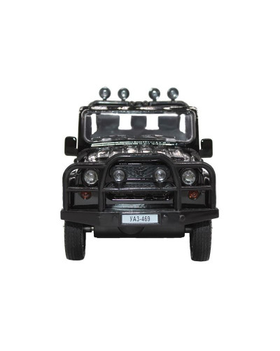 Машина "АВТОПАНОРАМА" УАЗ-469,  1/24,  черный, свет. звук. эффекты, инерция, в/к 22*12*11 см