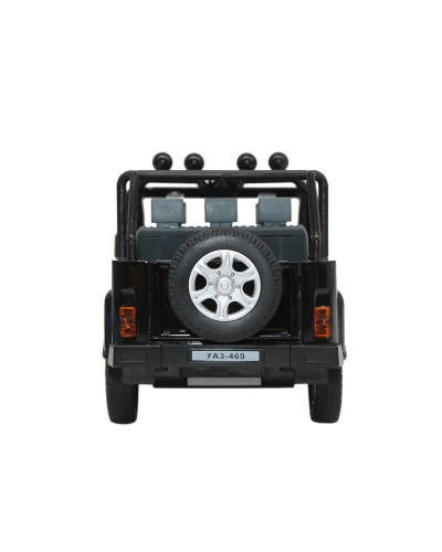 Машина "АВТОПАНОРАМА" УАЗ-469,  1/24,  черный, свет. звук. эффекты, инерция, в/к 22*12*11 см