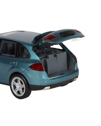 Машина "АВТОПАНОРАМА" Porsche Cayenne S, голубой, 1/32, свет, звук, инерция, в/к 17,5*13,5*9 см