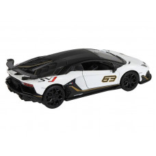 Машина "АВТОПАНОРАМА" Lamborghini SVJ, белый, 1/32, свет, звук, инерция, в/к 17,5*12,5*6,5 см