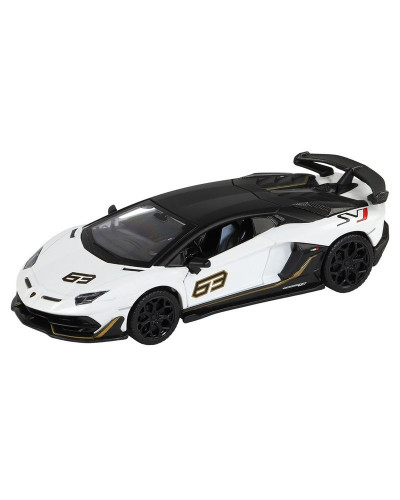 Машина "АВТОПАНОРАМА" Lamborghini SVJ, белый, 1/32, свет, звук, инерция, в/к 17,5*12,5*6,5 см