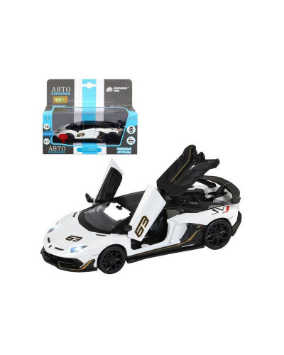 Машина "АВТОПАНОРАМА" Lamborghini SVJ, белый, 1/32, свет, звук, инерция, в/к 17,5*12,5*6,5 см