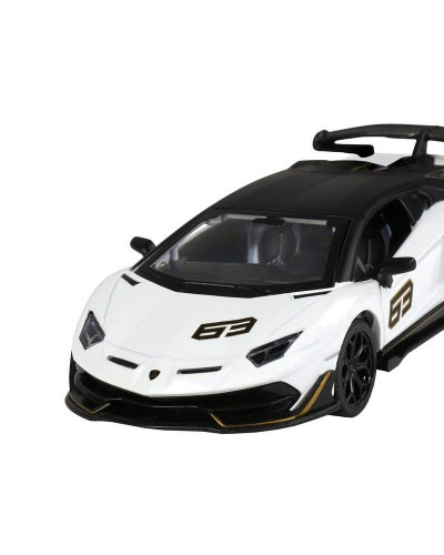 Машина "АВТОПАНОРАМА" Lamborghini SVJ, белый, 1/32, свет, звук, инерция, в/к 17,5*12,5*6,5 см