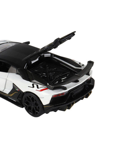 Машина "АВТОПАНОРАМА" Lamborghini SVJ, белый, 1/32, свет, звук, инерция, в/к 17,5*12,5*6,5 см