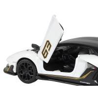 Машина "АВТОПАНОРАМА" Lamborghini SVJ, белый, 1/32, свет, звук, инерция, в/к 17,5*12,5*6,5 см