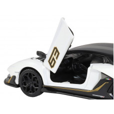 Машина "АВТОПАНОРАМА" Lamborghini SVJ, белый, 1/32, свет, звук, инерция, в/к 17,5*12,5*6,5 см