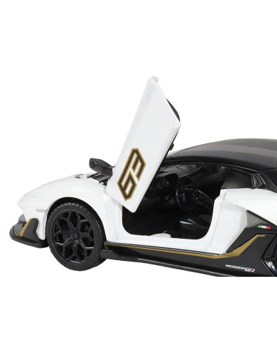 Машина "АВТОПАНОРАМА" Lamborghini SVJ, белый, 1/32, свет, звук, инерция, в/к 17,5*12,5*6,5 см