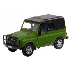Машина "АВТОПАНОРАМА" УАЗ-469, хаки, 1/24, свет, звук, инерция, тент, в/к 22*12*11