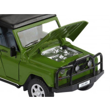 Машина "АВТОПАНОРАМА" УАЗ-469, хаки, 1/24, свет, звук, инерция, тент, в/к 22*12*11