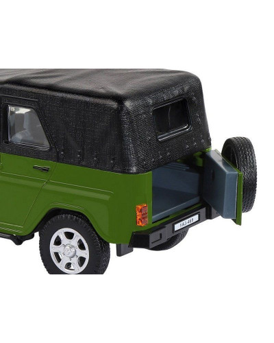 Машина "АВТОПАНОРАМА" УАЗ-469, хаки, 1/24, свет, звук, инерция, тент, в/к 22*12*11