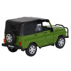 Машина "АВТОПАНОРАМА" УАЗ-469, хаки, 1/24, свет, звук, инерция, тент, в/к 22*12*11