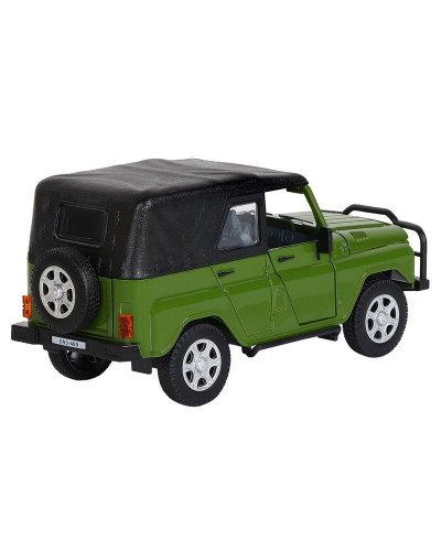 Машина "АВТОПАНОРАМА" УАЗ-469, хаки, 1/24, свет, звук, инерция, тент, в/к 22*12*11
