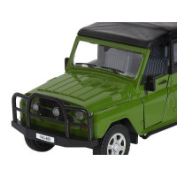 Машина "АВТОПАНОРАМА" УАЗ-469, хаки, 1/24, свет, звук, инерция, тент, в/к 22*12*11