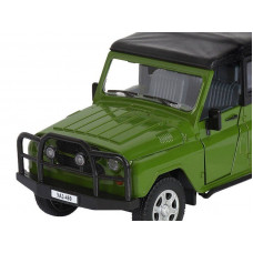 Машина "АВТОПАНОРАМА" УАЗ-469, хаки, 1/24, свет, звук, инерция, тент, в/к 22*12*11