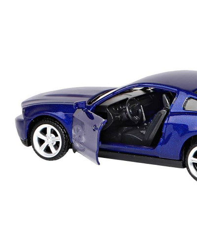 Машина "АВТОПАНОРАМА" Ford Mustang GT, синий, 1/43, инерция, откр. двери, в/к 17,5*12,5*6,5 см