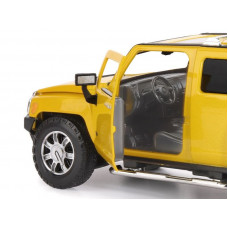 Машина "АВТОПАНОРАМА" Hummer H3, желтый, 1/24, свет, звук, в/к 24,5*12,5*10,5 см