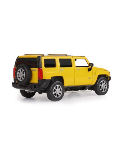 Машина "АВТОПАНОРАМА" Hummer H3, желтый, 1/24, свет, звук, в/к 24,5*12,5*10,5 см