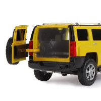 Машина "АВТОПАНОРАМА" Hummer H3, желтый, 1/24, свет, звук, в/к 24,5*12,5*10,5 см