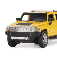 Машина "АВТОПАНОРАМА" Hummer H3, желтый, 1/24, свет, звук, в/к 24,5*12,5*10,5 см
