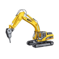 Металлический экскаватор с отбойным молотом HUI NA TOYS 1/50