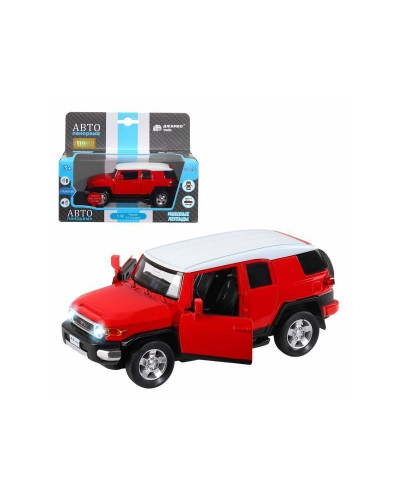 Машина "АВТОПАНОРАМА" Toyota FJ Cruiser, красный, 1/32, свет, звук, инерция, в/к 17,5*13,5*9 см