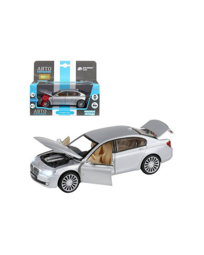 Машина "АВТОПАНОРАМА" BMW 760LI , серебряный, 1/34, свет, звук, инерция, в/к 17,5*13,5*9 см