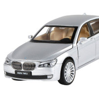 Машина "АВТОПАНОРАМА" BMW 760LI , серебряный, 1/34, свет, звук, инерция, в/к 17,5*13,5*9 см