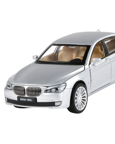 Машина "АВТОПАНОРАМА" BMW 760LI , серебряный, 1/34, свет, звук, инерция, в/к 17,5*13,5*9 см
