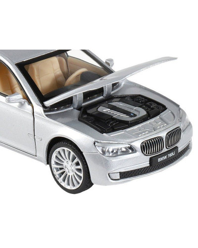 Машина "АВТОПАНОРАМА" BMW 760LI , серебряный, 1/34, свет, звук, инерция, в/к 17,5*13,5*9 см