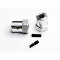 Алюминиевые колёсные шестигранники и оси фиксации для Монстра и Трагги 2шт.