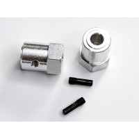 Алюминиевые колёсные шестигранники и оси фиксации для Монстра и Трагги 2шт.