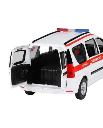 Машина "АВТОПАНОРАМА" LADA LARGUS "Скорая помощь", 1/24, свет, звук, инерция, в/к 24,5*12,5*10,5 см