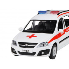 Машина "АВТОПАНОРАМА" LADA LARGUS "Скорая помощь", 1/24, свет, звук, инерция, в/к 24,5*12,5*10,5 см
