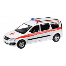 Машина "АВТОПАНОРАМА" LADA LARGUS "Скорая помощь", 1/24, свет, звук, инерция, в/к 24,5*12,5*10,5 см