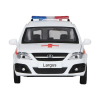 Машина "АВТОПАНОРАМА" LADA LARGUS "Скорая помощь", 1/24, свет, звук, инерция, в/к 24,5*12,5*10,5 см