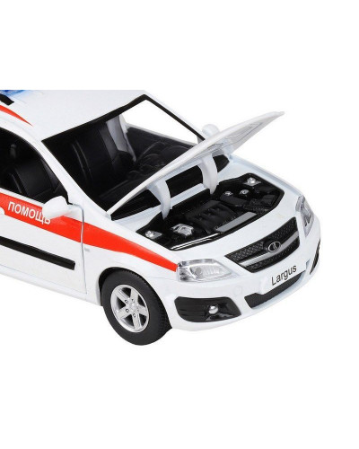 Машина "АВТОПАНОРАМА" LADA LARGUS "Скорая помощь", 1/24, свет, звук, инерция, в/к 24,5*12,5*10,5 см