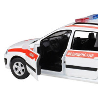 Машина "АВТОПАНОРАМА" LADA LARGUS "Скорая помощь", 1/24, свет, звук, инерция, в/к 24,5*12,5*10,5 см