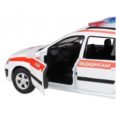 Машина "АВТОПАНОРАМА" LADA LARGUS "Скорая помощь", 1/24, свет, звук, инерция, в/к 24,5*12,5*10,5 см