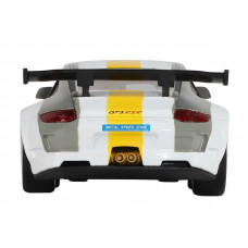 Машина "АВТОПАНОРАМА" Porsche 911 GT3 RSR, серебряный, 1/32, свет, звук, инерция, в/к 17,5*13,5*9см