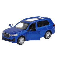 Машина "АВТОПАНОРАМА" BMW X7, синий, 1/44, инерция, в/к 17,5*12,5*6,5 см