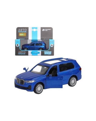 Машина "АВТОПАНОРАМА" BMW X7, синий, 1/44, инерция, в/к 17,5*12,5*6,5 см