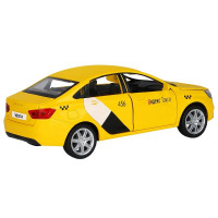 Машина "АВТОПАНОРАМА" Яндекс.Такси  LADA VESTA, желтый, 1/24, в/к 24,5*12,5*10,5 см