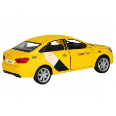 Машина "АВТОПАНОРАМА" Яндекс.Такси  LADA VESTA, желтый, 1/24, в/к 24,5*12,5*10,5 см