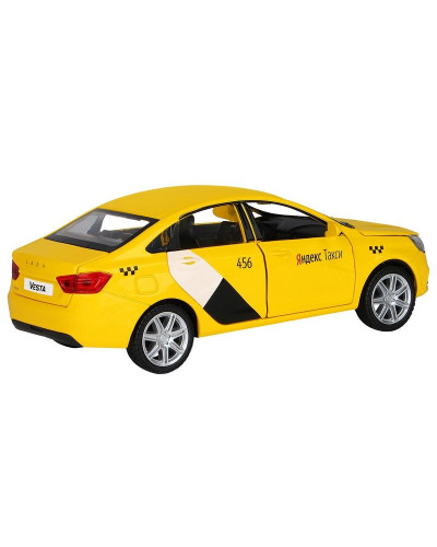 Машина "АВТОПАНОРАМА" Яндекс.Такси  LADA VESTA, желтый, 1/24, в/к 24,5*12,5*10,5 см