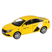 Машина "АВТОПАНОРАМА" Яндекс.Такси  LADA VESTA, желтый, 1/24, в/к 24,5*12,5*10,5 см
